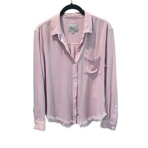Rails Ingrid Raw Hem Dusty Rose‎ Button Down Top Size Medium